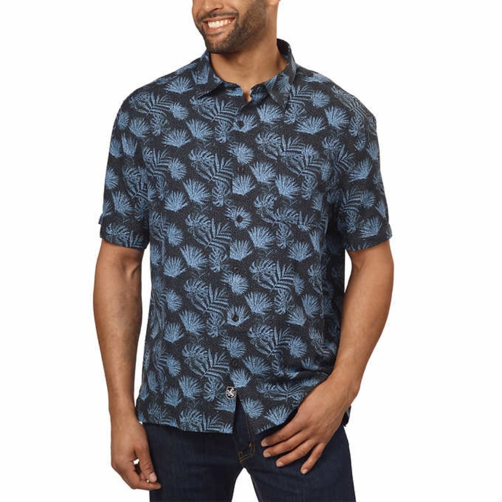 Nat Nast Mens Black Silk Blend Button Down Shirt